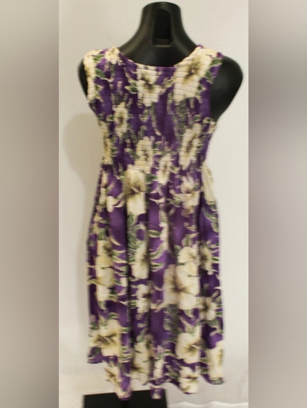 Purple Floral Sleeveless Summer Dress - Picture 4 of 4